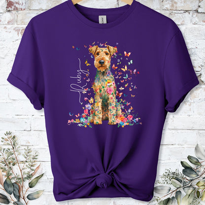Lakeland Terrier #1 Floral peronalised unisex T shirt