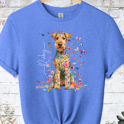 Lakeland Terrier #1 Floral peronalised unisex T shirt