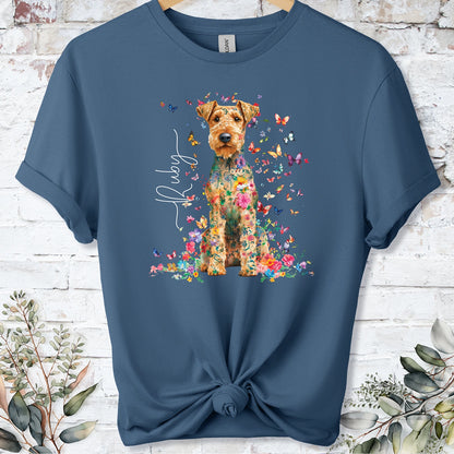 Lakeland Terrier #1 Floral peronalised unisex T shirt