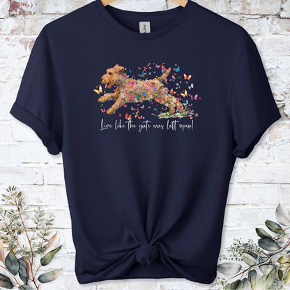 Lakeland Terrier #1, Live like the gate was left open, unisex T shirt