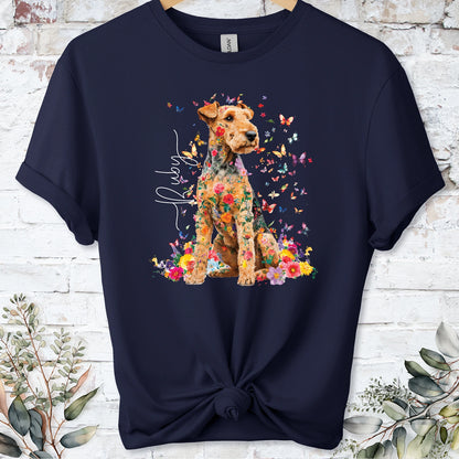 Lakeland Terrier #2 Floral peronalised unisex T shirt