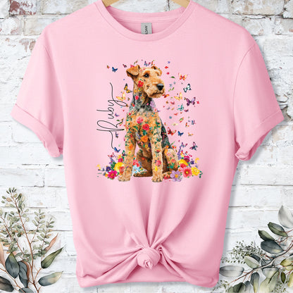 Lakeland Terrier #2 Floral peronalised unisex T shirt