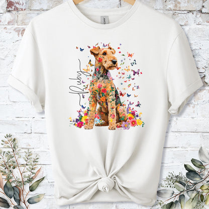 Lakeland Terrier #2 Floral peronalised unisex T shirt