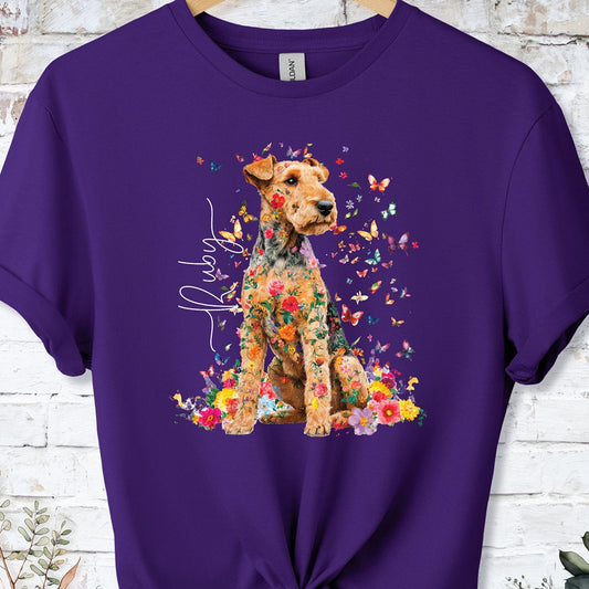 Lakeland Terrier #2 Floral peronalised unisex T shirt
