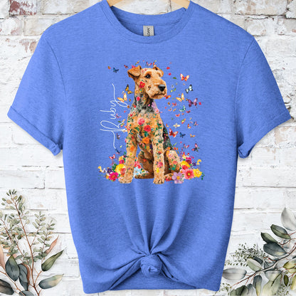 Lakeland Terrier #2 Floral peronalised unisex T shirt