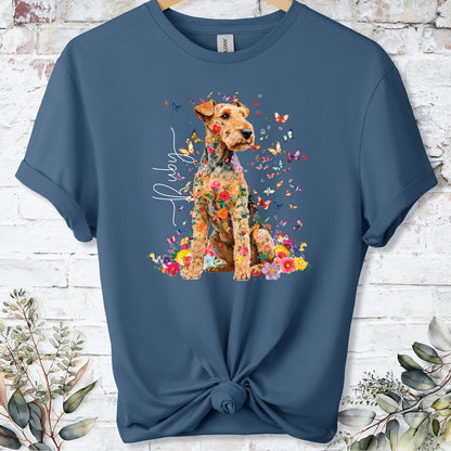 Lakeland Terrier #2 Floral peronalised unisex T shirt