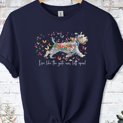 Lakeland Terrier #2, Live like the gate was left open, unisex T shirt