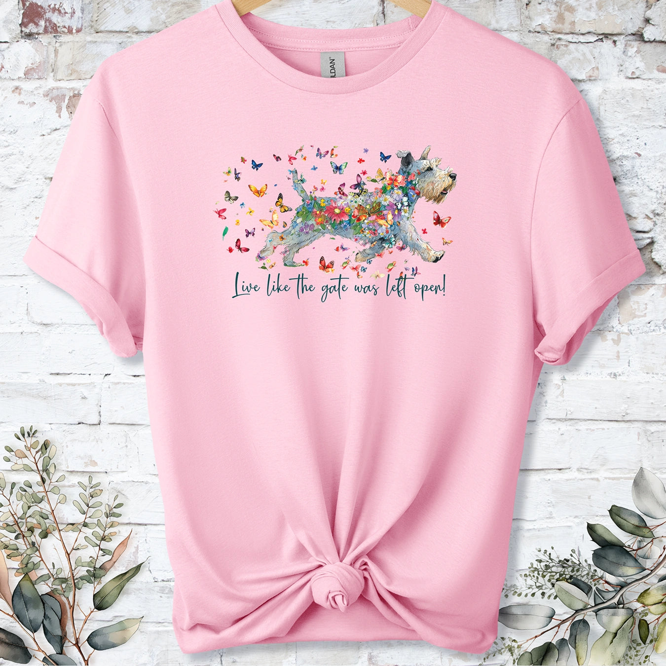 Lakeland Terrier #2, Live like the gate was left open, unisex T shirt