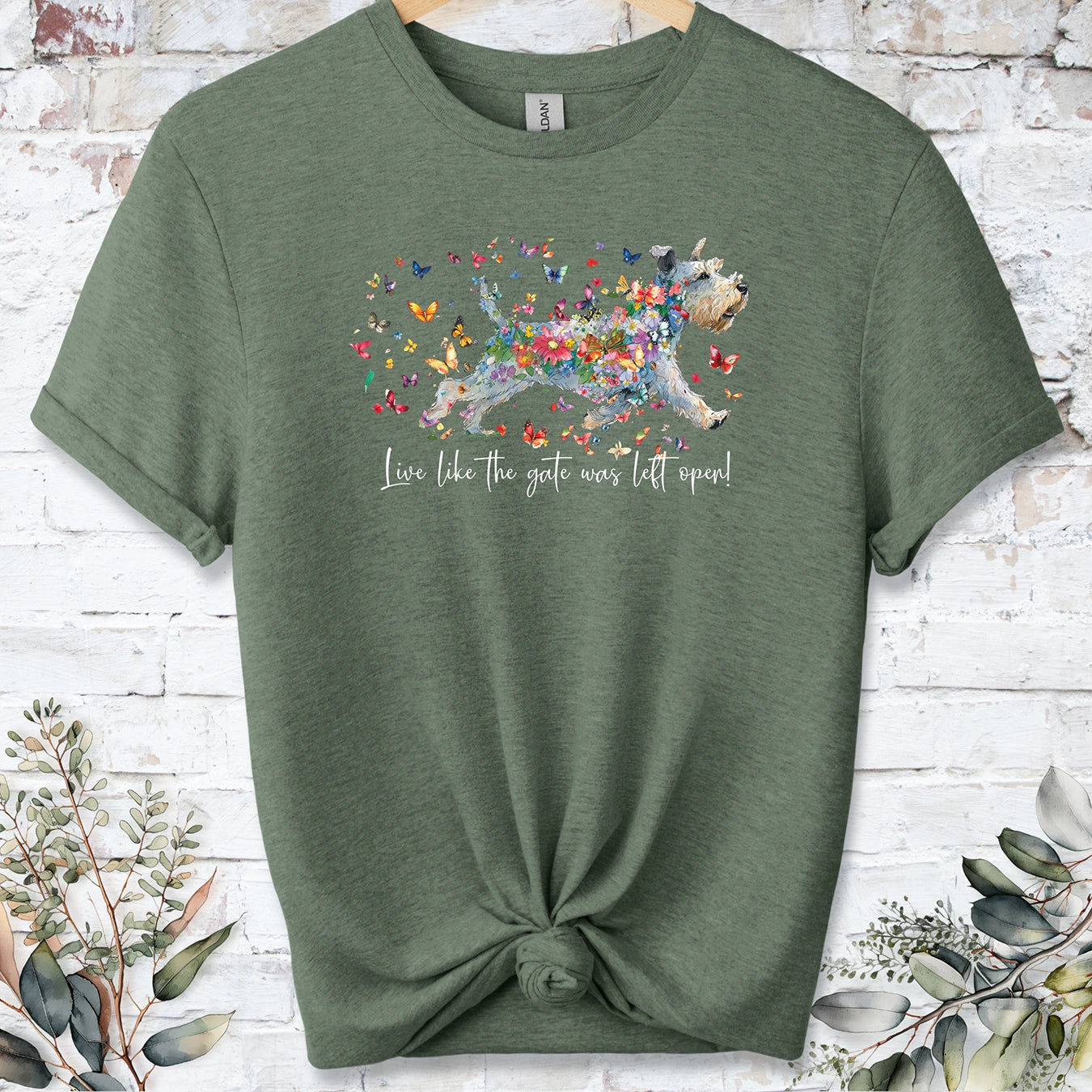 Lakeland Terrier #2, Live like the gate was left open, unisex T shirt