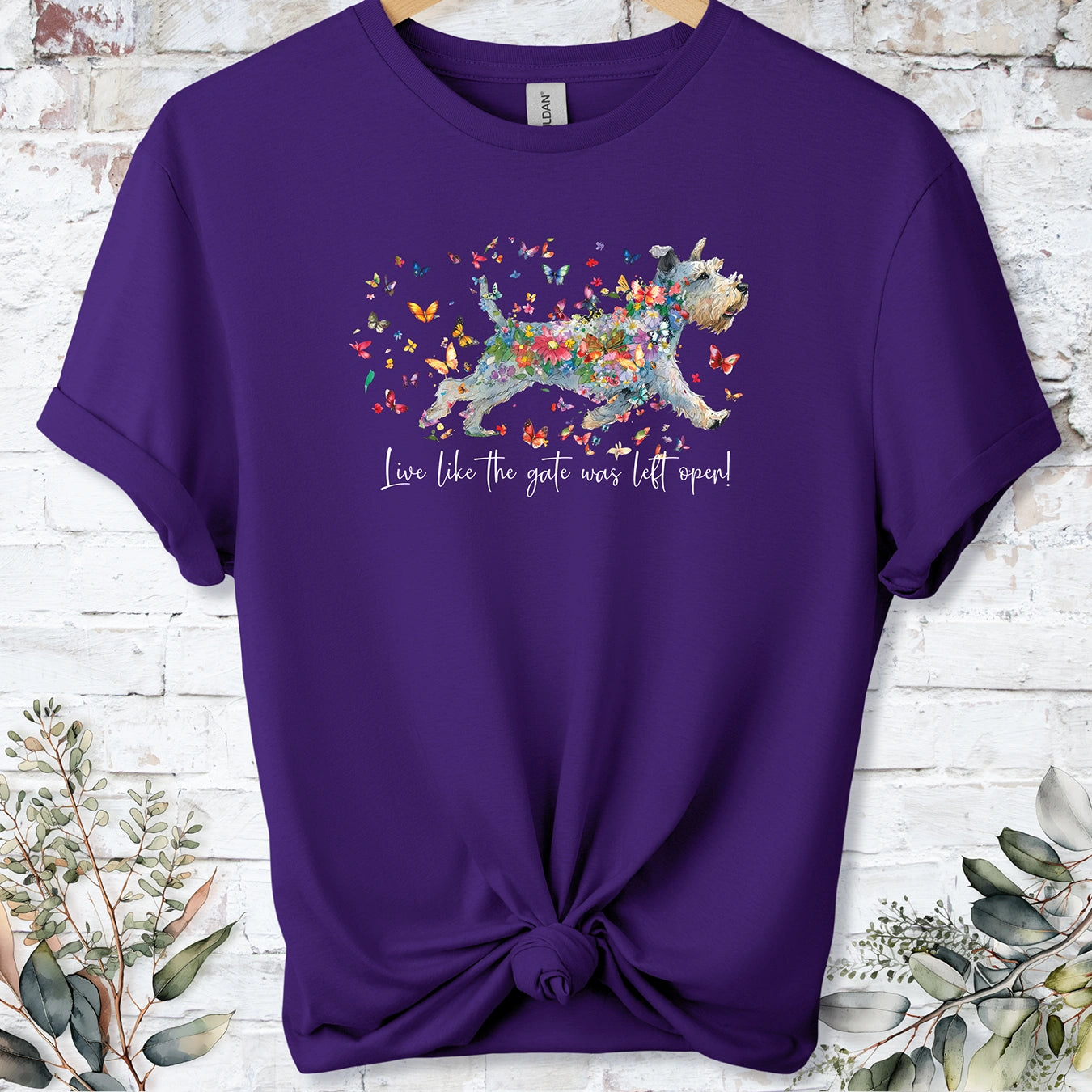 Lakeland Terrier #2, Live like the gate was left open, unisex T shirt