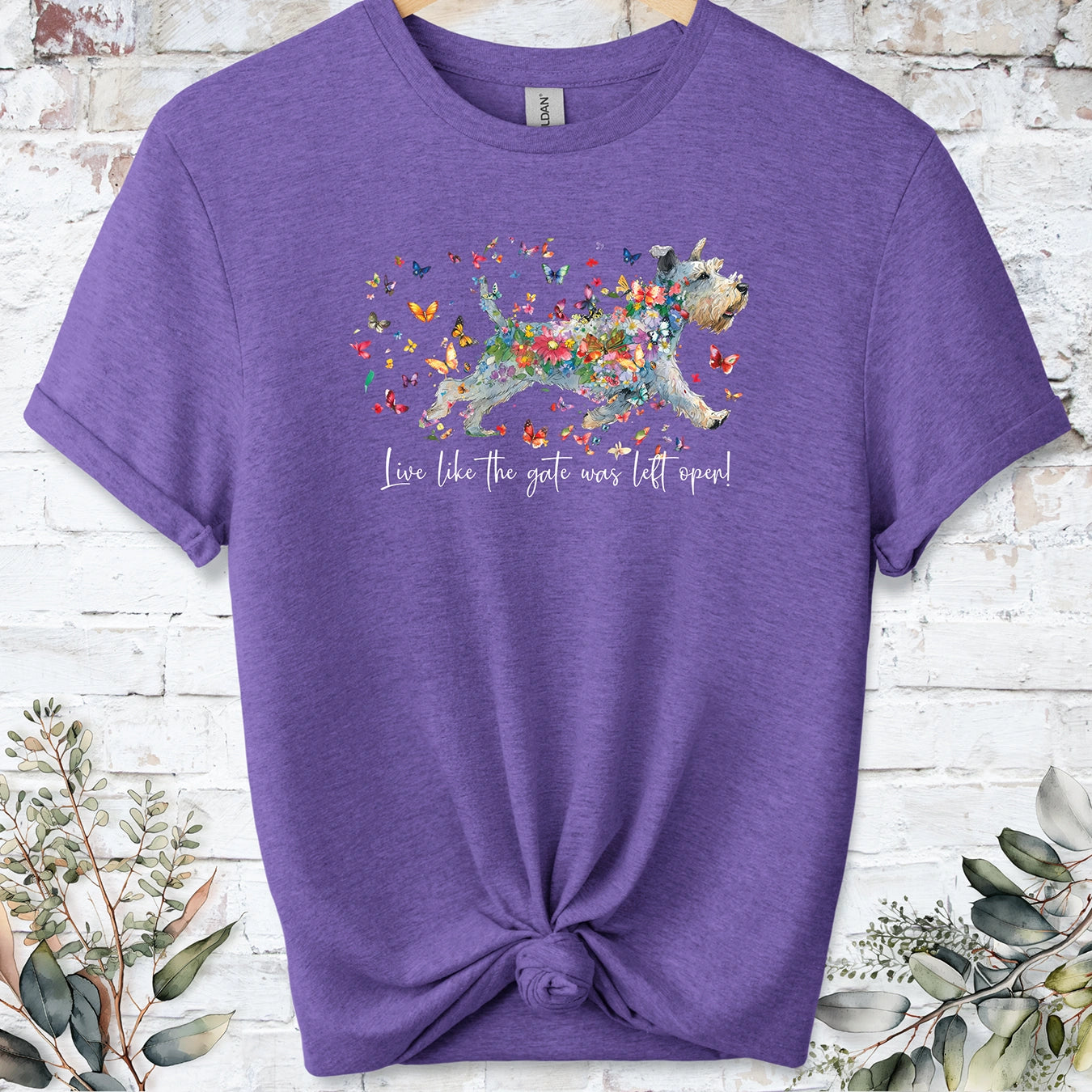 Lakeland Terrier #2, Live like the gate was left open, unisex T shirt