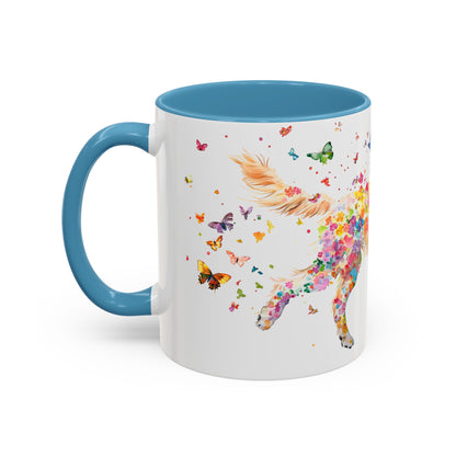 Golden Retriever running personalized colourful Mugs, 11oz