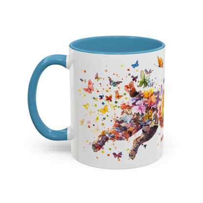 French Bulldog, Brindle running personalized colourful Mugs, 11oz