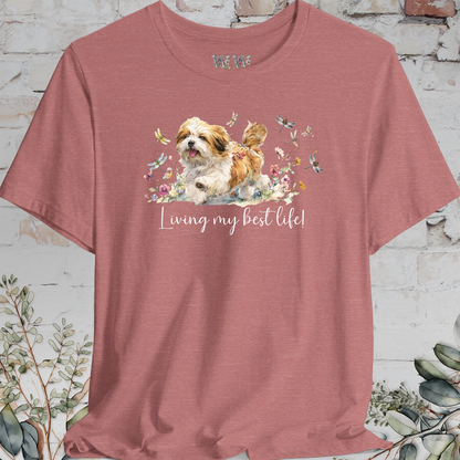 Lhasa Apso Dragonfly #2  "Living my best life!" Unisex T shirt