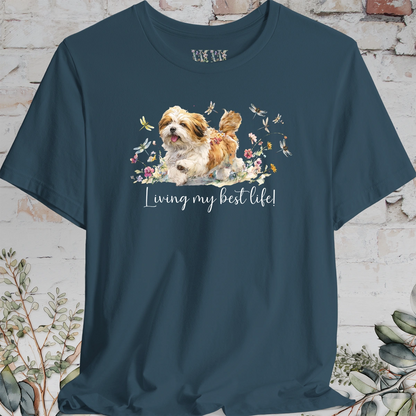 Lhasa Apso Dragonfly #2  "Living my best life!" Unisex T shirt