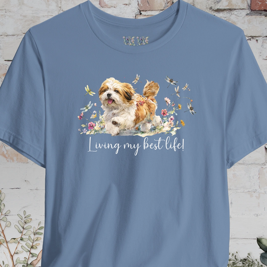 Lhasa Apso Dragonfly #2  "Living my best life!" Unisex T shirt