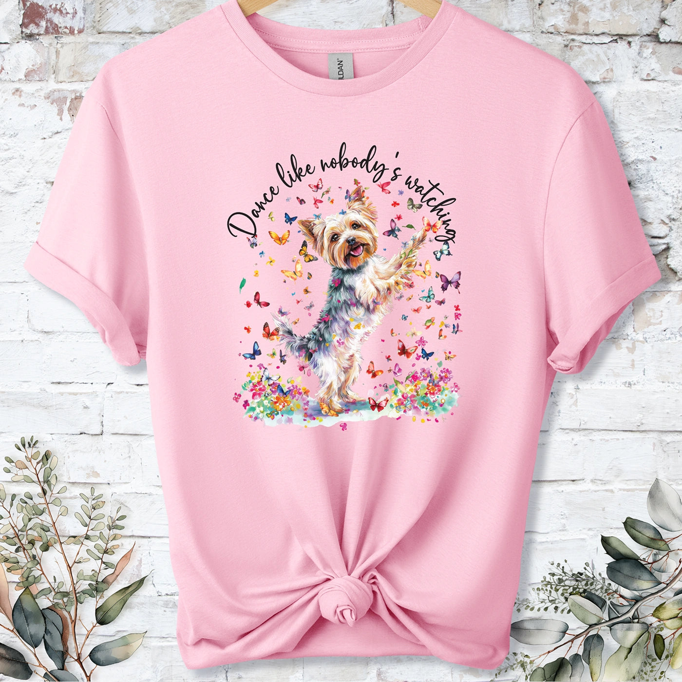 Yorkshire Terrier "Dance like nobody's watching" unisex T shirt