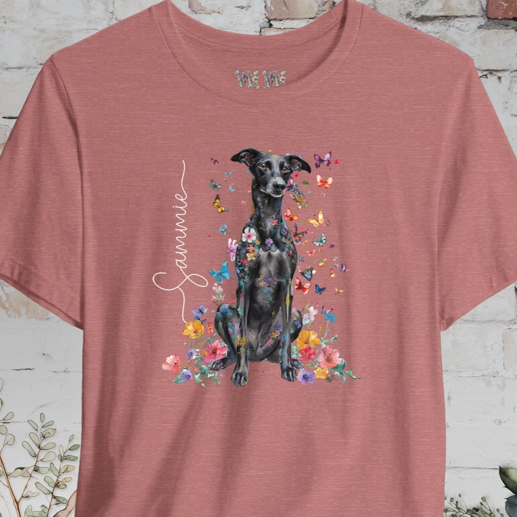 Lurcher #1 Floral Personalized T shirt