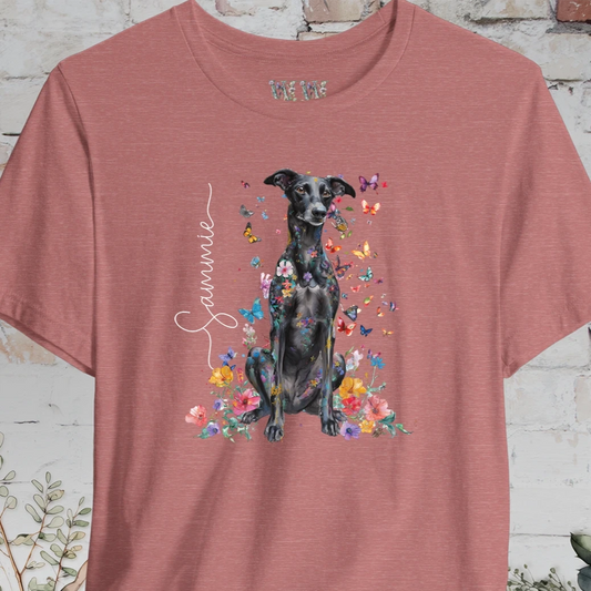 Lurcher #1 Floral Personalized T shirt