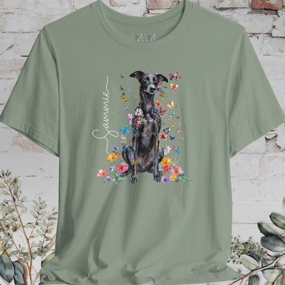Lurcher #1 Floral Personalized T shirt