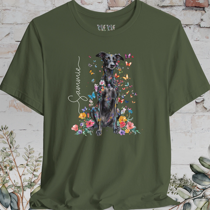 Lurcher #1 Floral Personalized T shirt