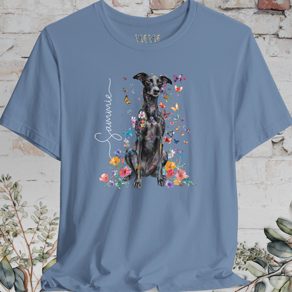 Lurcher #1 Floral Personalized T shirt