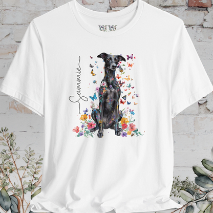 Lurcher #1 Floral Personalized T shirt