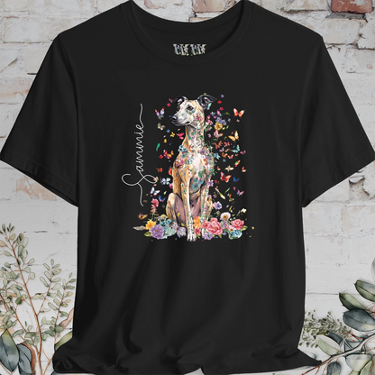 Lurcher #2 Floral Personalized T shirt