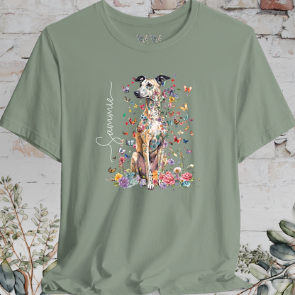 Lurcher #2 Floral Personalized T shirt