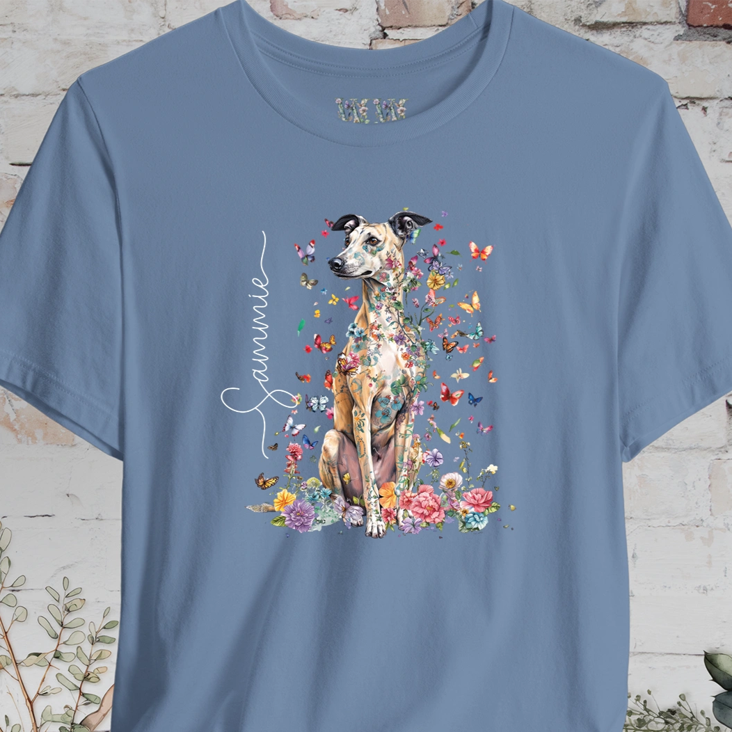 Lurcher #2 Floral Personalized T shirt