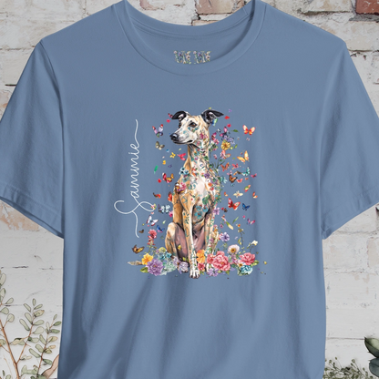 Lurcher #2 Floral Personalized T shirt