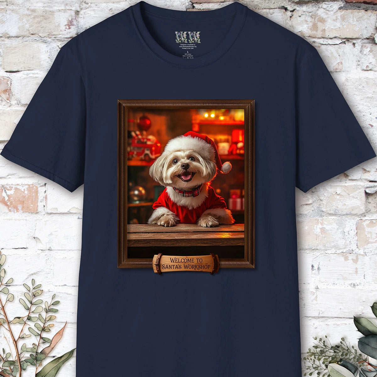Maltese Santa's Workshop Unisex T shirt