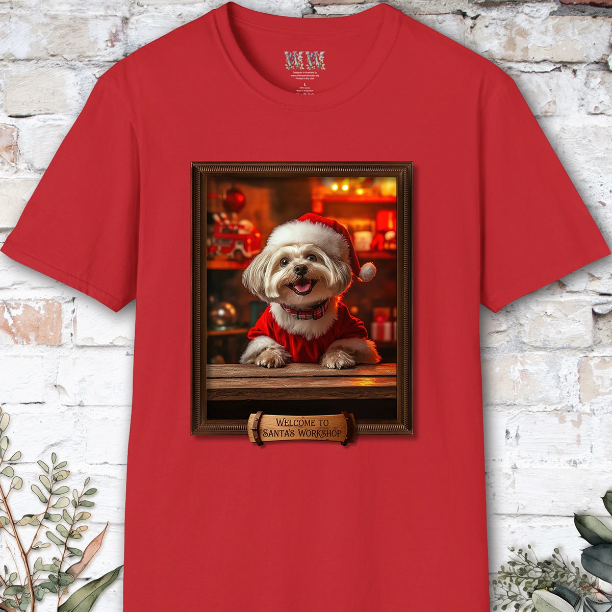 Maltese Santa's Workshop Unisex T shirt