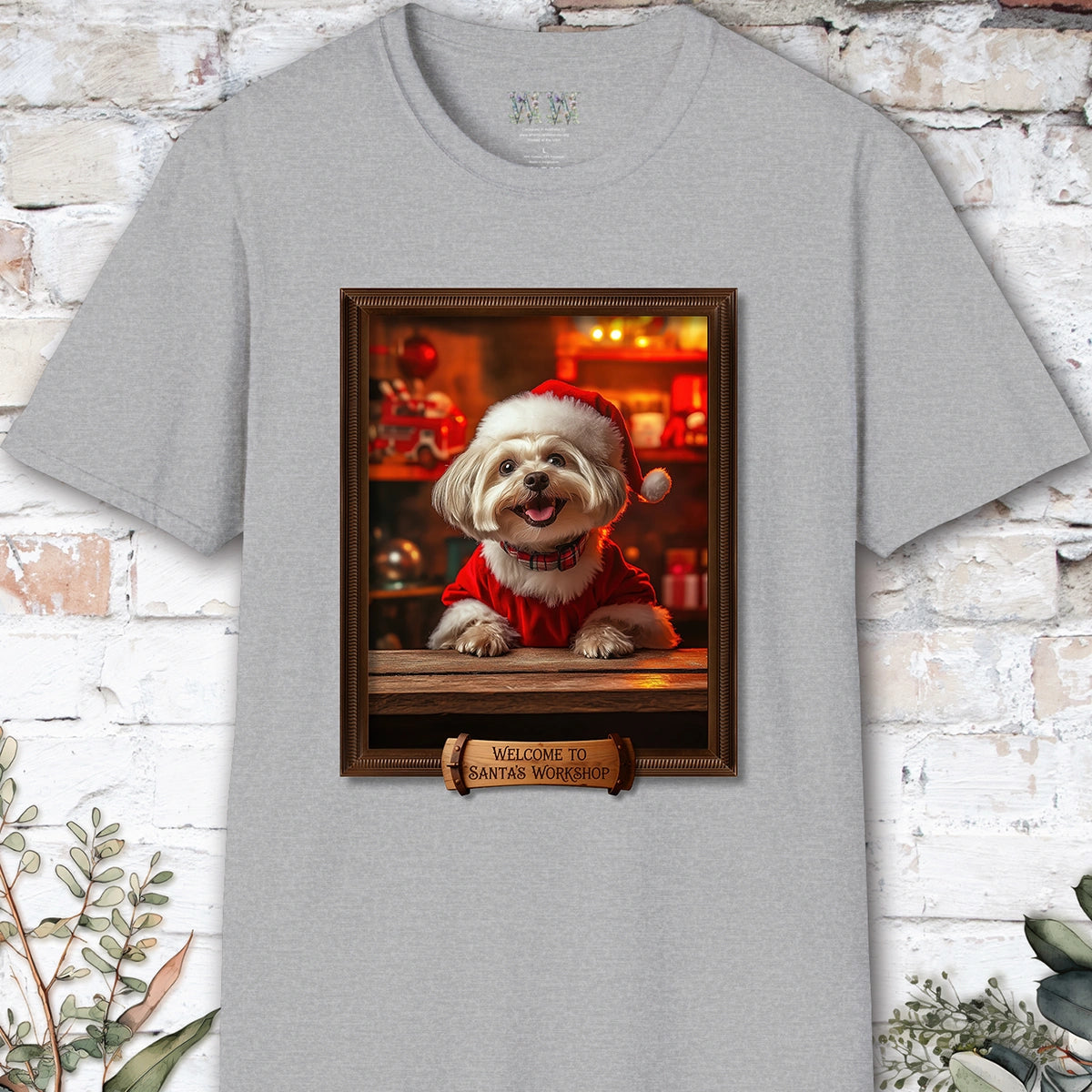 Maltese Santa's Workshop Unisex T shirt