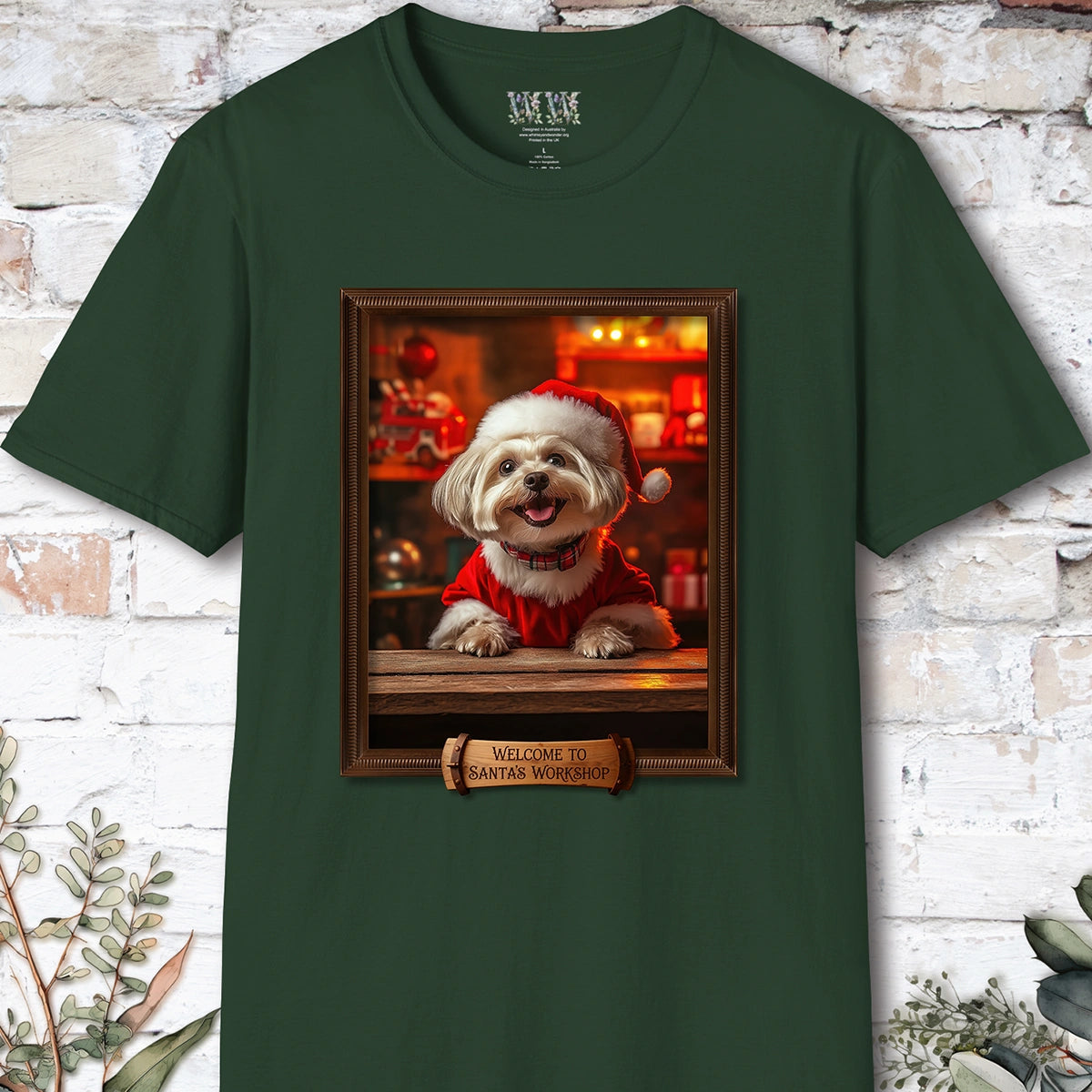 Maltese Santa's Workshop Unisex T shirt