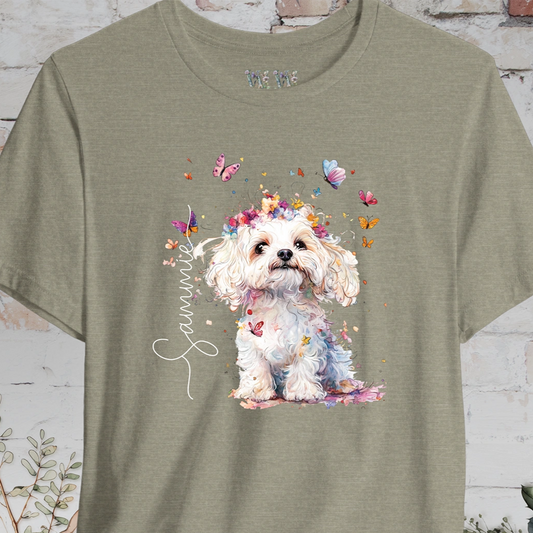 Maltese #3 Floral Personalised T shirt