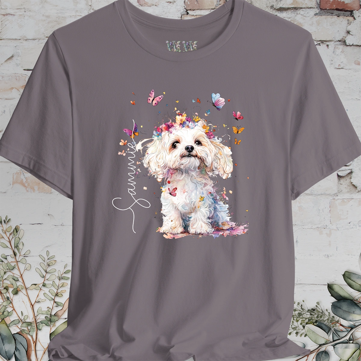 Maltese #3 Floral Personalised T shirt