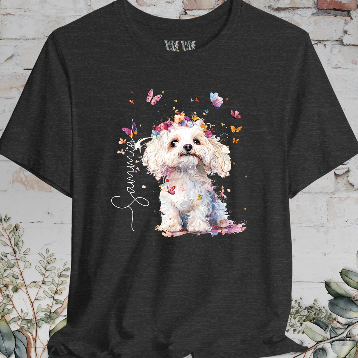 Maltese #3 Floral Personalised T shirt