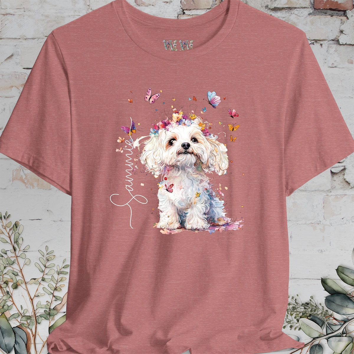 Maltese #3 Floral Personalised T shirt