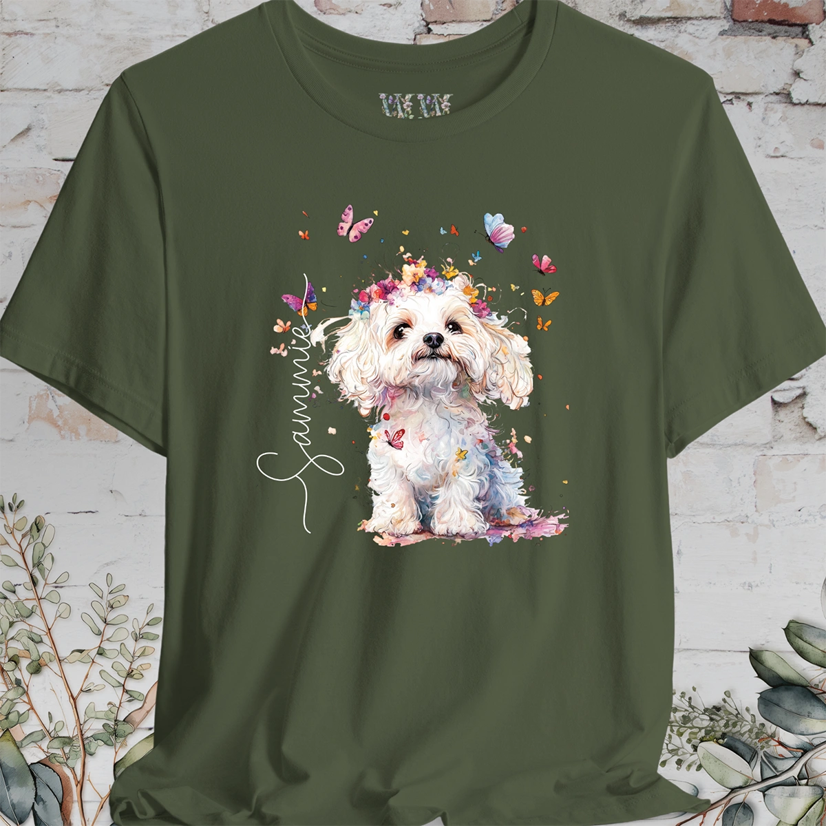 Maltese #3 Floral Personalised T shirt