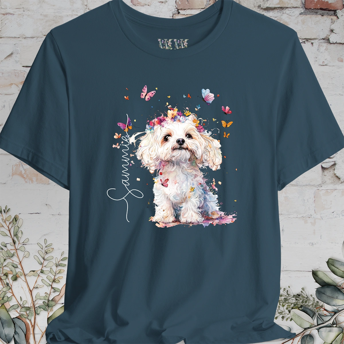Maltese #3 Floral Personalised T shirt