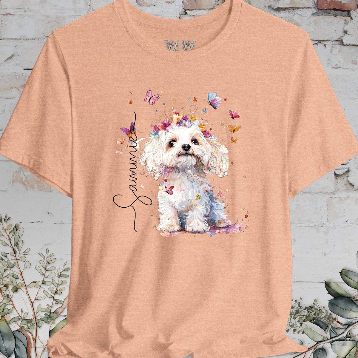Maltese #3 Floral Personalised T shirt