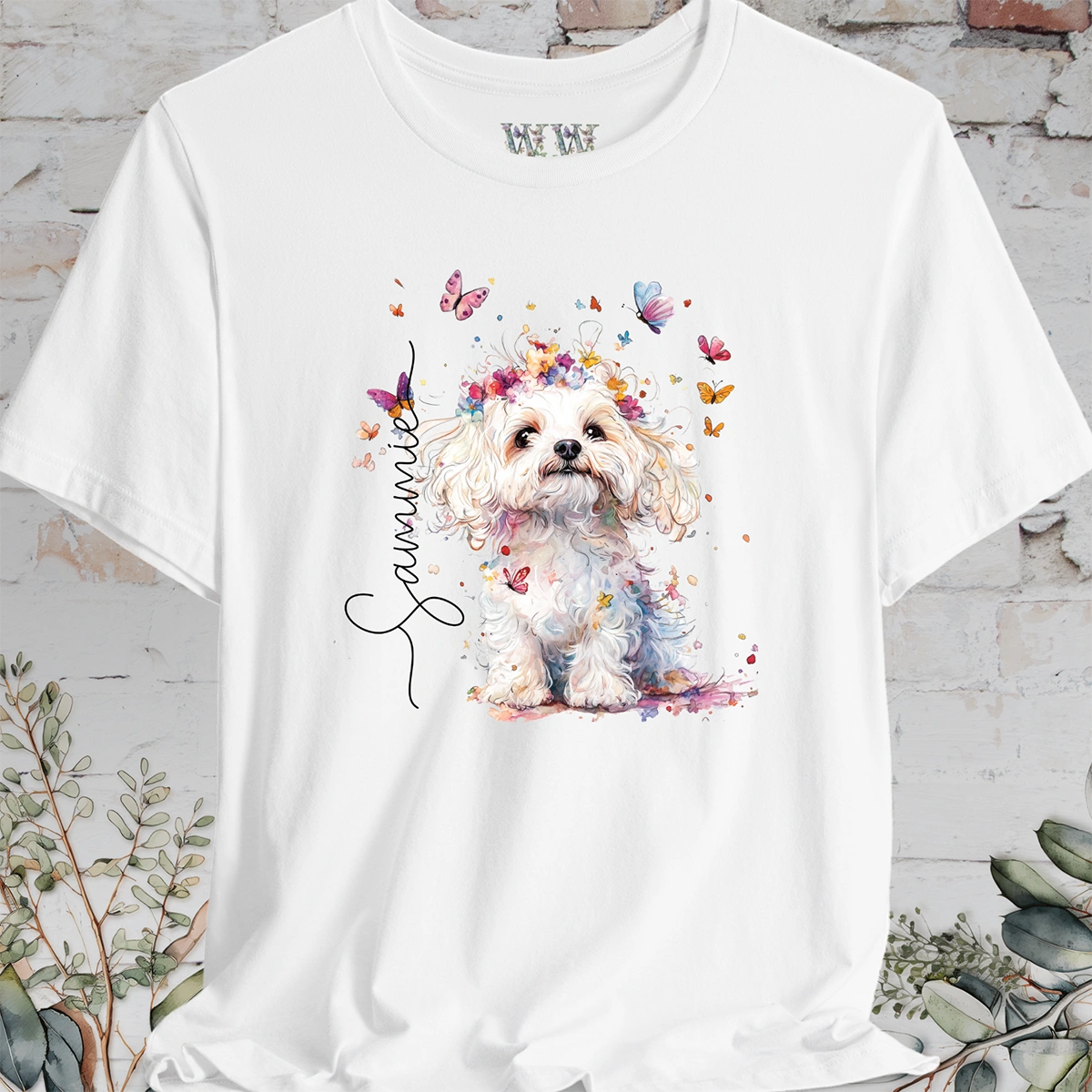 Maltese #3 Floral Personalised T shirt