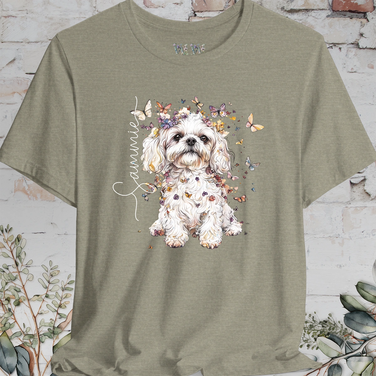 Maltese #5 Floral Personalized T shirt