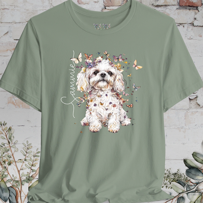 Maltese #5 Floral Personalized T shirt