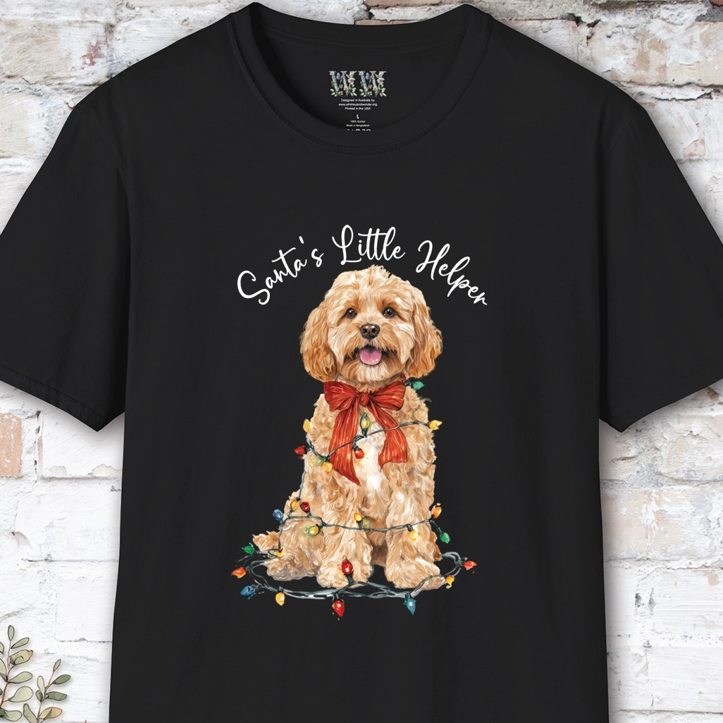 Maltipoo/Cavapoo #1 Santa's little helper. unisex T shirt