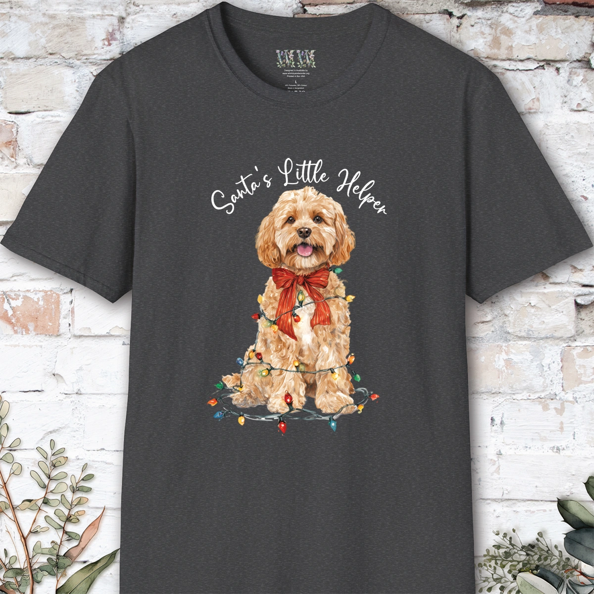 Maltipoo/Cavapoo #1 Santa's little helper. unisex T shirt
