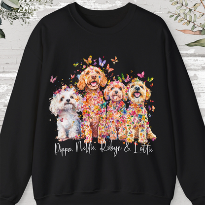 Four  Maltipoos Personalized Crewneck Sweatshirt