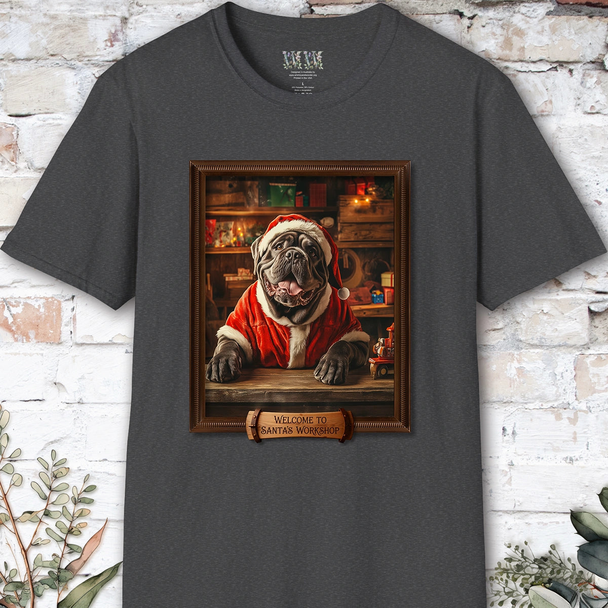 Mastiff Santa's Workshop Unisex T shirt