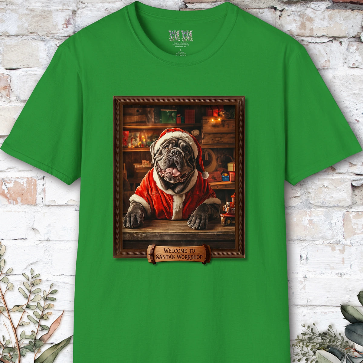 Mastiff Santa's Workshop Unisex T shirt